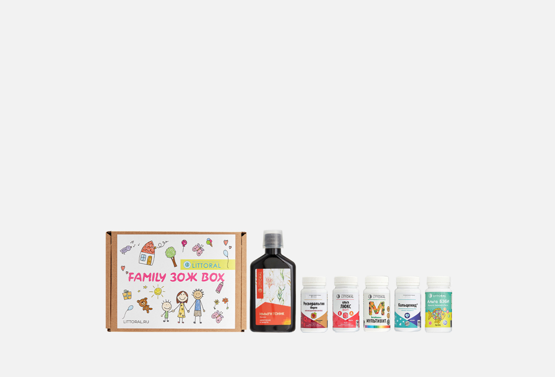 Набор биологически активных добавок к пище LITTORAL, Family ЗОЖ BOX 1 шт
Набор биологически активных добавок к пище LITTORAL, Family ЗОЖ BOX 1 шт
