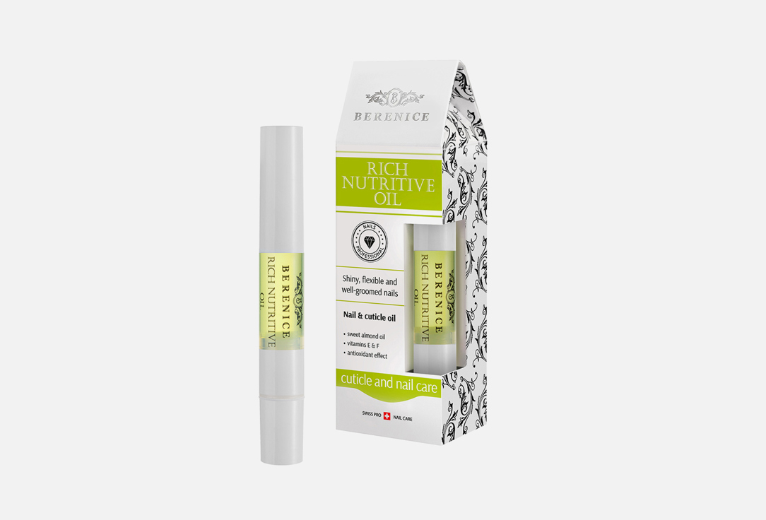 Масло для ногтей и кутикулы BERENICE, Прозрачный, Питание и увлажнение 4 мл
Масло для ногтей и кутикулы BERENICE, Прозрачный, Питание и увлажнение 4 мл