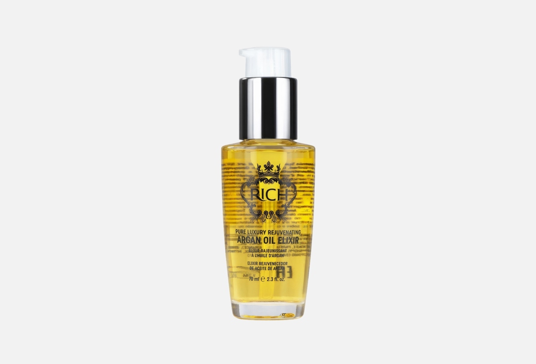 Регенерирующий эликсир для волос RICH, Rejuvenating Argan Oil Elixir 70 мл
Регенерирующий эликсир для волос RICH, Rejuvenating Argan Oil Elixir 70 мл