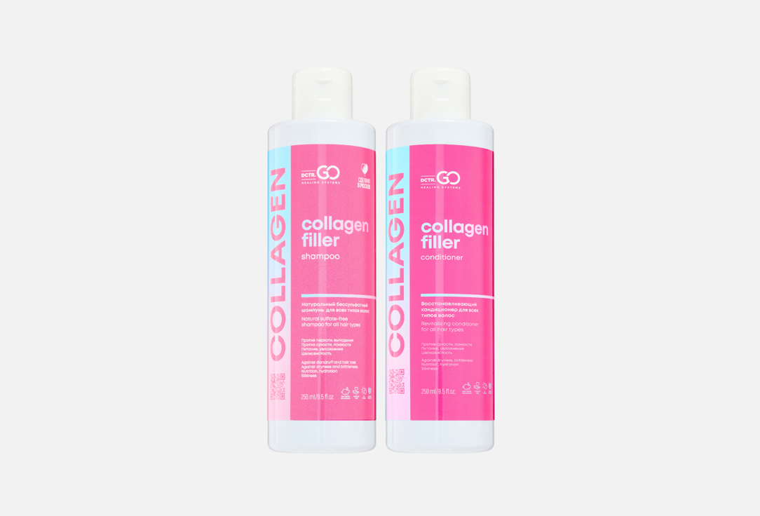 Набор по уходу за волосами DCTR.GO HEALING SYSTEM, Set Shampoo + conditioner collagen 2 шт
Набор по уходу за волосами DCTR.GO HEALING SYSTEM, Set Shampoo + conditioner collagen 2 шт