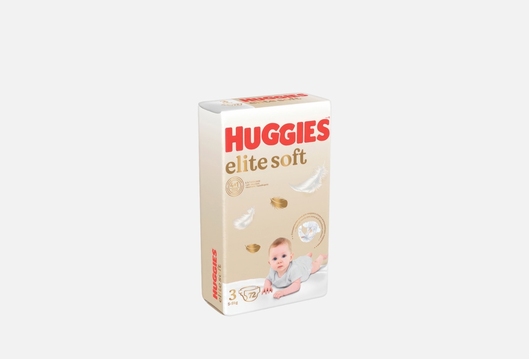 Подгузники HUGGIES, Элит Софт 5-9кг 72 шт
Подгузники HUGGIES, Элит Софт 5-9кг 72 шт