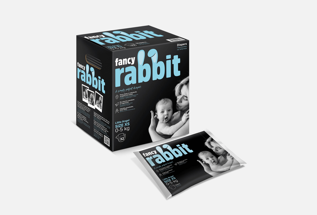 Подгузники на липучках FANCY RABBIT, 0-5 кг, XS 32 шт
Подгузники на липучках FANCY RABBIT, 0-5 кг, XS 32 шт