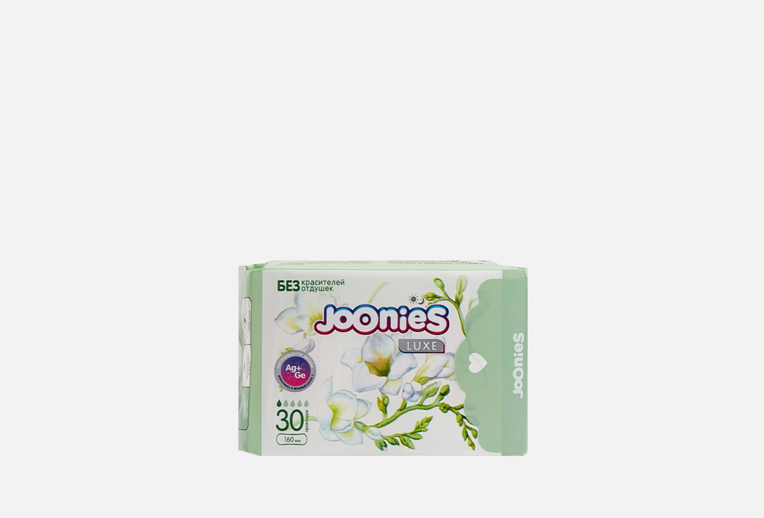 Прокладки женские одноразовые JOONIES, Ежедневные 30 шт
Прокладки женские одноразовые JOONIES, Ежедневные 30 шт
