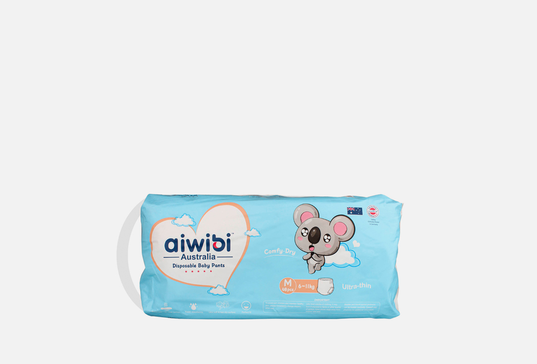 Подгузники-трусики AIWIBI AUSTRALIA, (M) 6-11kg 48 шт
Подгузники-трусики AIWIBI AUSTRALIA, (M) 6-11kg 48 шт