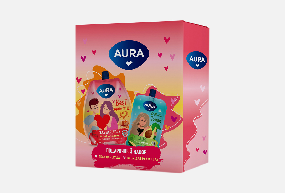 Подарочный набор Гель для душа + Крем для рук AURA, Best moments 2 шт
Подарочный набор Гель для душа + Крем для рук AURA, Best moments 2 шт