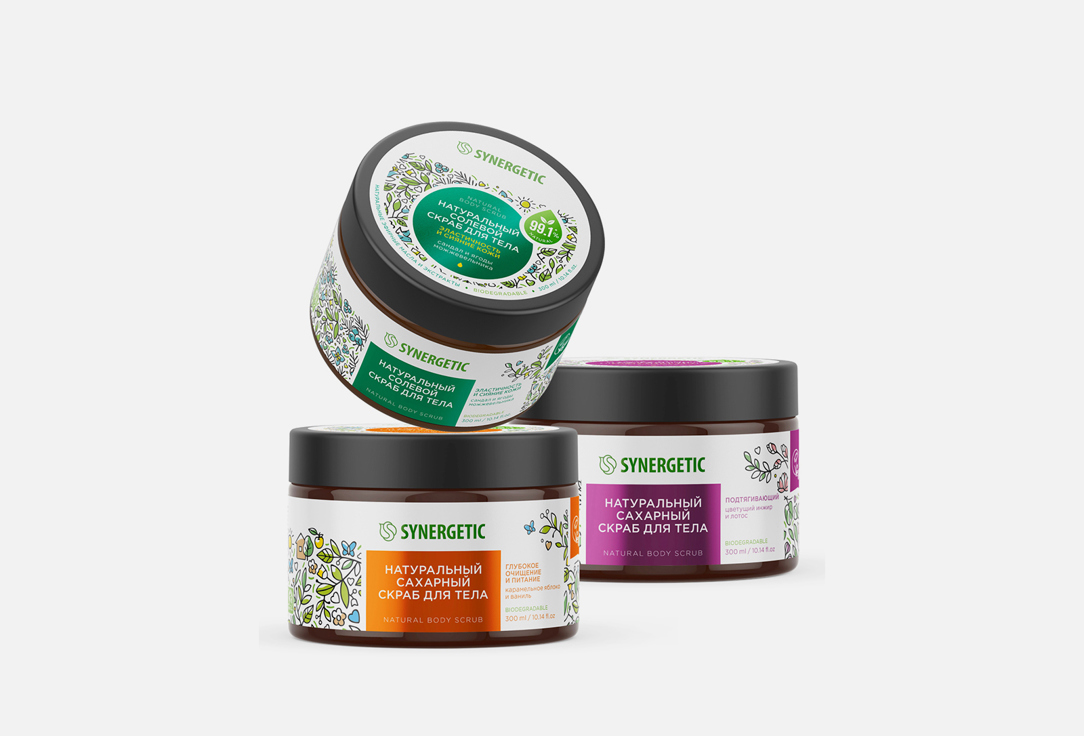 Набор скрабов для тела SYNERGETIC, Ассорти 3 шт
Набор скрабов для тела SYNERGETIC, Ассорти 3 шт