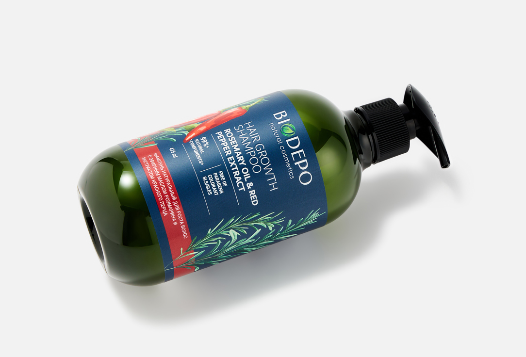 Шампунь для волос BIODEPO, С эфирными маслами розмарина и экстрактом красного перца 475 мл
Шампунь для волос BIODEPO, С эфирными маслами розмарина и экстрактом красного перца 475 мл