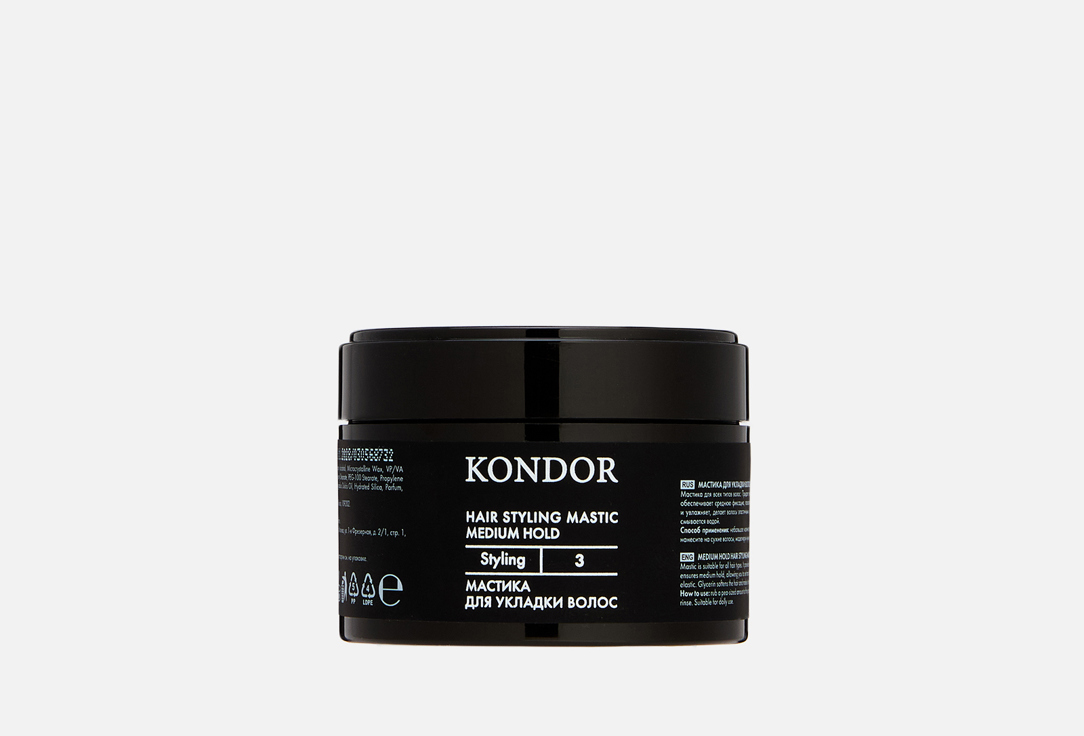 Мастика для укладки волос KONDOR, Medium hold 50 г
Мастика для укладки волос KONDOR, Medium hold 50 г
