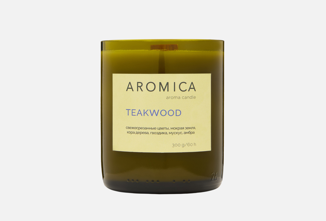 Ароматичская свеча AROMICA, Teakwood 300 г
Ароматичская свеча AROMICA, Teakwood 300 г