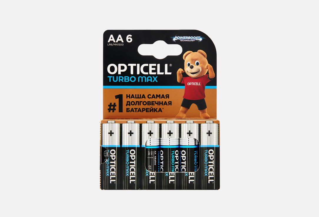 Батарейки OPTICELL, Turbo Max AA 6 шт
Батарейки OPTICELL, Turbo Max AA 6 шт