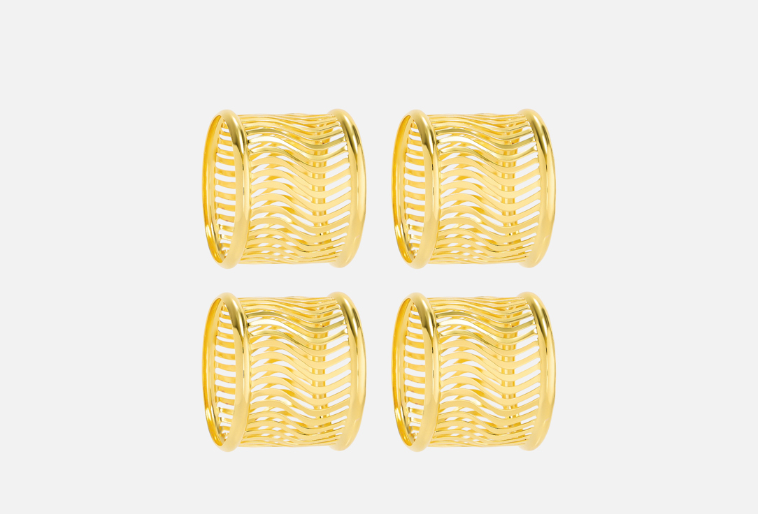Набор колец для салфеток TOPGIFT, Золотой, Волны, 11x4,5x11 см 4 шт
Набор колец для салфеток TOPGIFT, Золотой, Волны, 11x4,5x11 см 4 шт
