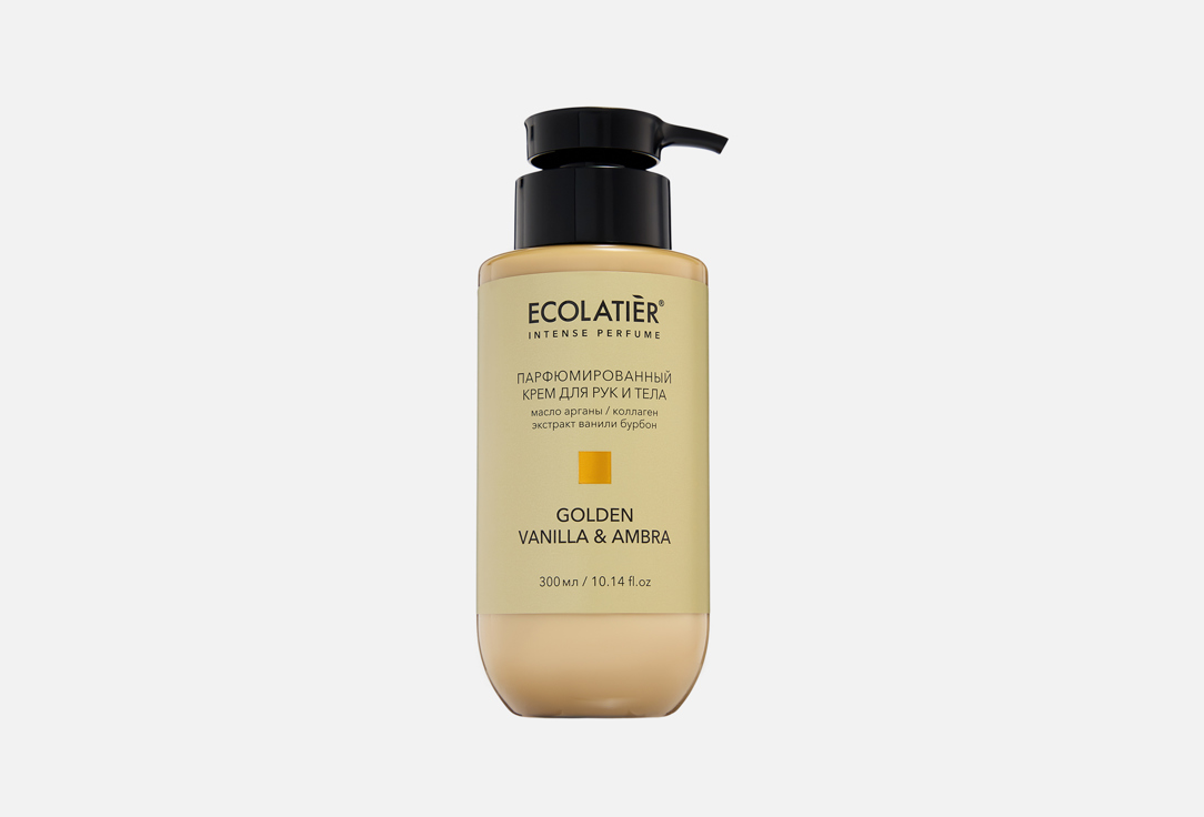 Парфюмированный крем для рук и тела ECOLATIER, Golden Vanilla & Ambra 300 мл
Парфюмированный крем для рук и тела ECOLATIER, Golden Vanilla & Ambra 300 мл