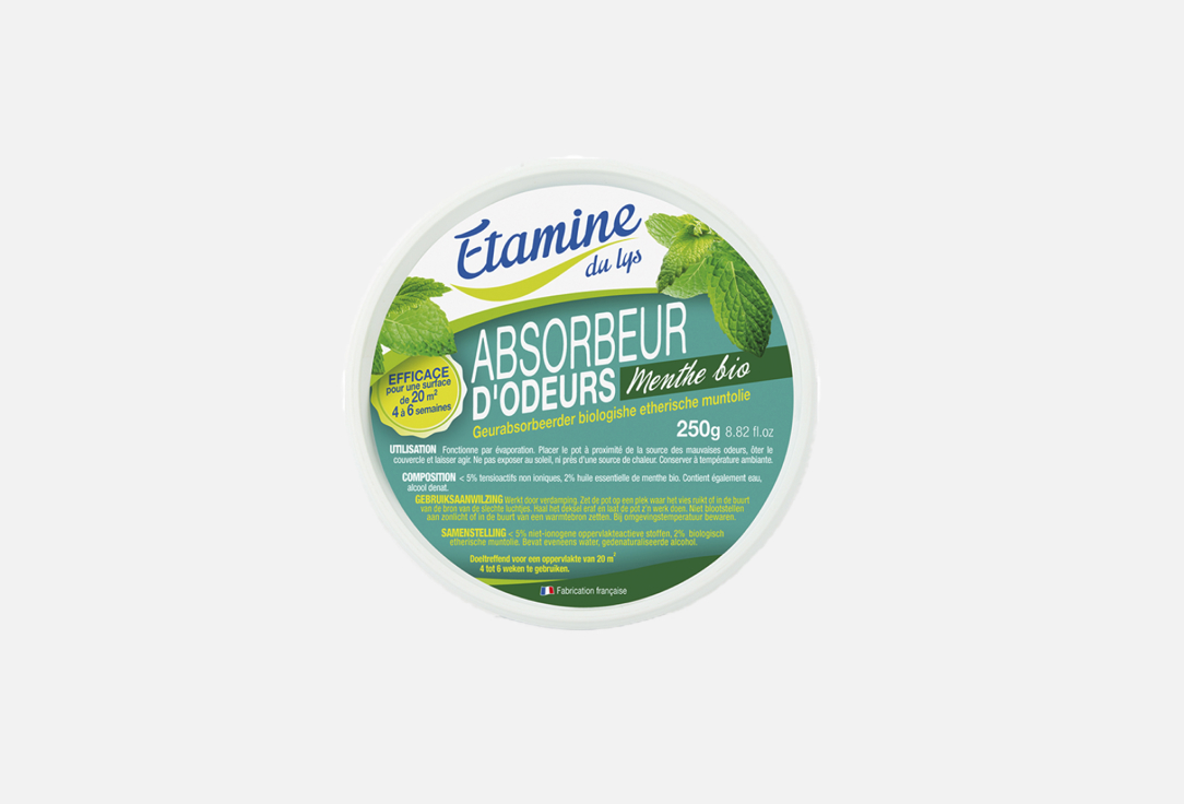Поглотитель запахов ETAMINE, С био ментолом 250 г
Поглотитель запахов ETAMINE, С био ментолом 250 г