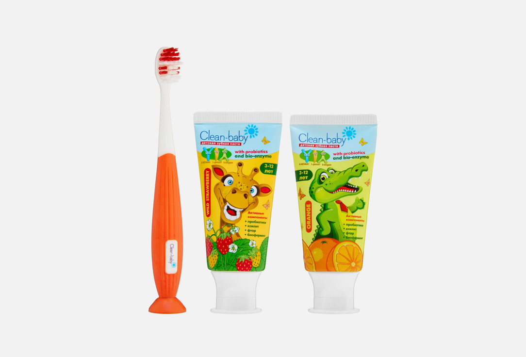 Набор для ухода за полостью рта 3-12 лет CLEAN-BABY, Апельсин Земляника 3 шт
Набор для ухода за полостью рта 3-12 лет CLEAN-BABY, Апельсин Земляника 3 шт