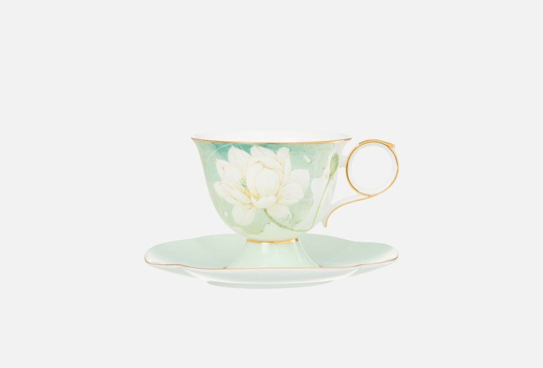 Чашка чайная с блюдцем DÉCOR DE TABLE, Винтаж Водяная лилия, мятная 1 пар
Чашка чайная с блюдцем DÉCOR DE TABLE, Винтаж Водяная лилия, мятная 1 пар