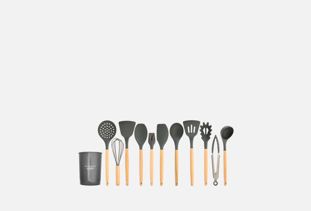 Набор кухонных принадлежностей DASWERK, Серый, С деревянными ручками, серый 12 шт
Набор кухонных принадлежностей DASWERK, Серый, С деревянными ручками, серый 12 шт