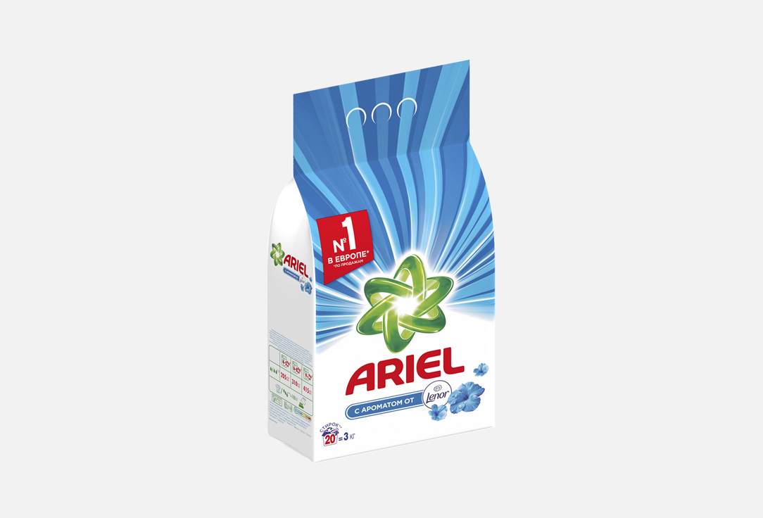 Порошок стиральный автомат Ariel C ароматом от Lenor, 20 стирок, 3 кг Ariel ARIEL LS TOL COL 6X3KG DS NHDL EECAR 