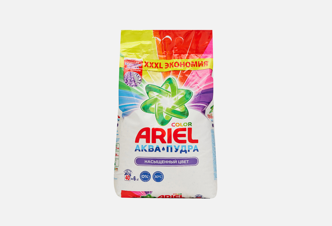 Изображение товара Порошок стиральный Автомат Color 40 стирок 6 кг Ariel ARIEL LS COLOR 1X6KG DS EECAR