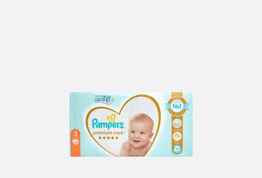 Изображение товара Подгузники Pampers Premium Care size 3, 6-10 кг