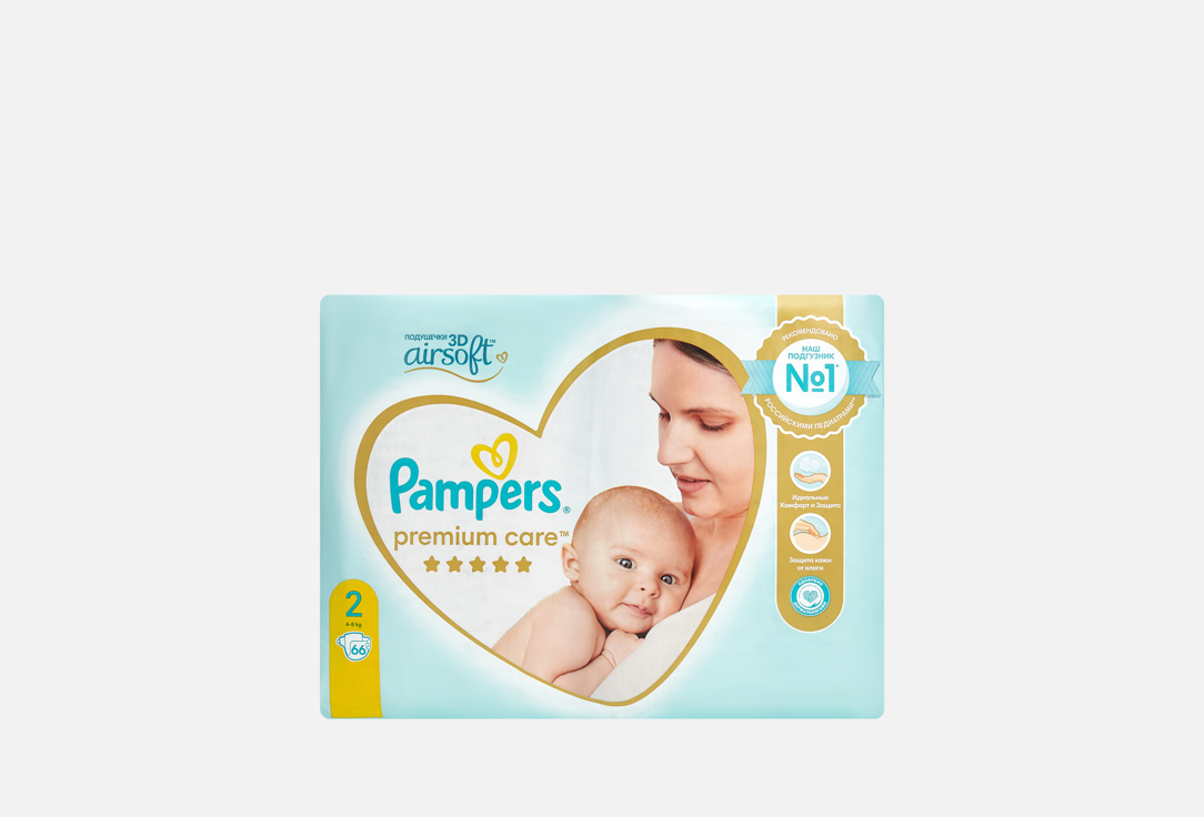 Изображение товара Подгузники для новорожденных Pampers Premium Care size 2, 4-8 кг