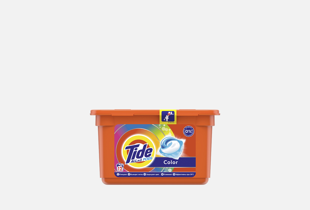 Гель-капсулы для стирки TIDE Color PODs 12 шт ароматизатор paradise air fresh rip tide reef рип тайд риф