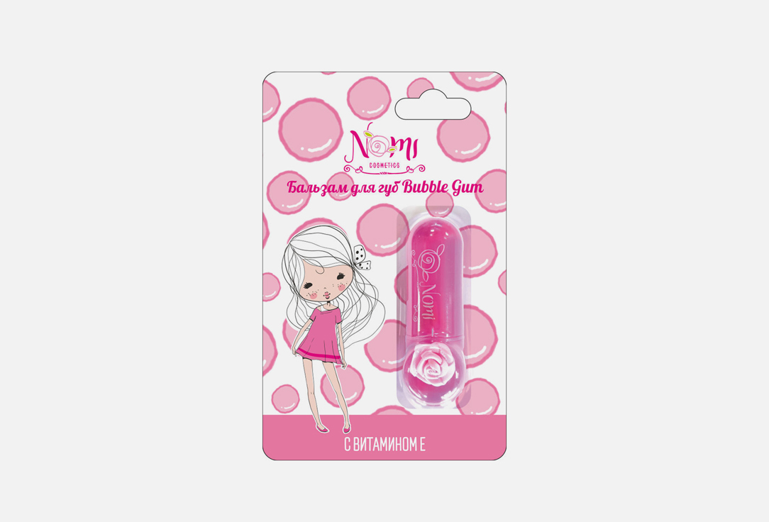 Детский бальзам для губ NOMI Bubble Gum 4 г детский бальзам гель для губ nomi розовый маршмеллоу 10 мл в блистере bg04