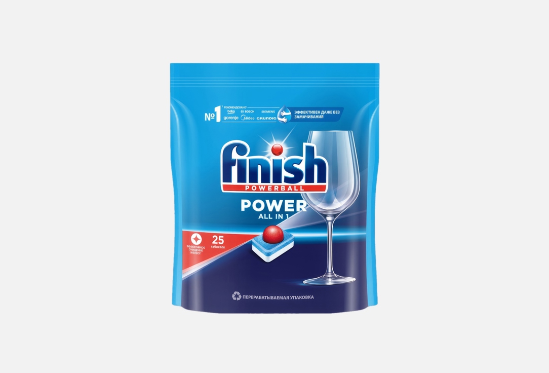 Изображение товара Таблетки для посудомоечных машин Finish Power All in 1 25 шт.