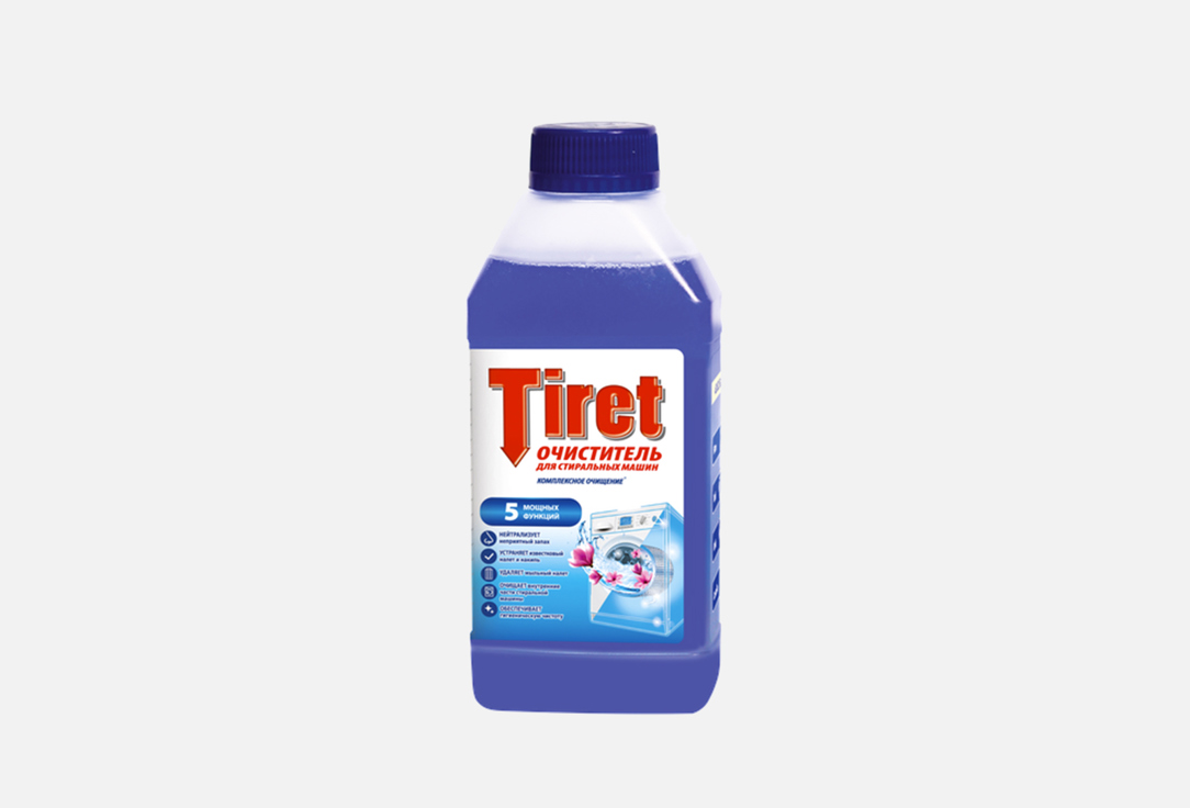 Очиститель для стиральных машин TIRET Комплексное очищение 250 мл средства для уборки tiret турбо очиститель для стиральных машин