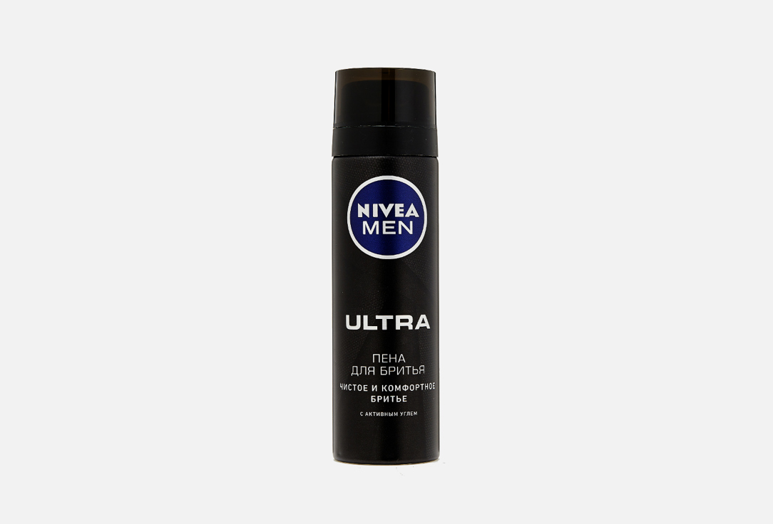 Пена для бритья с активным углем NIVEA Men ULTRA 200 мл nivea men гель для бритья ultra с активным углем 200 мл 3 шт