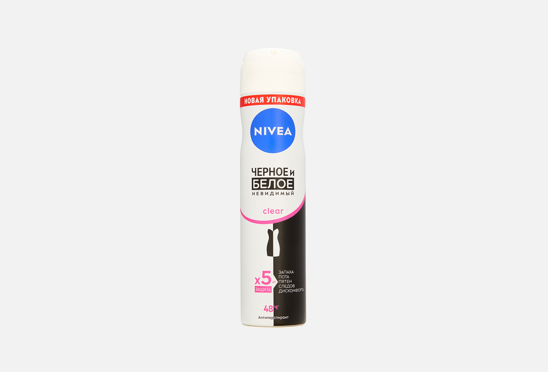 Дезодорант-антиперспирант спрей NIVEA Черное и Белое Невидимый Clear 150 мл