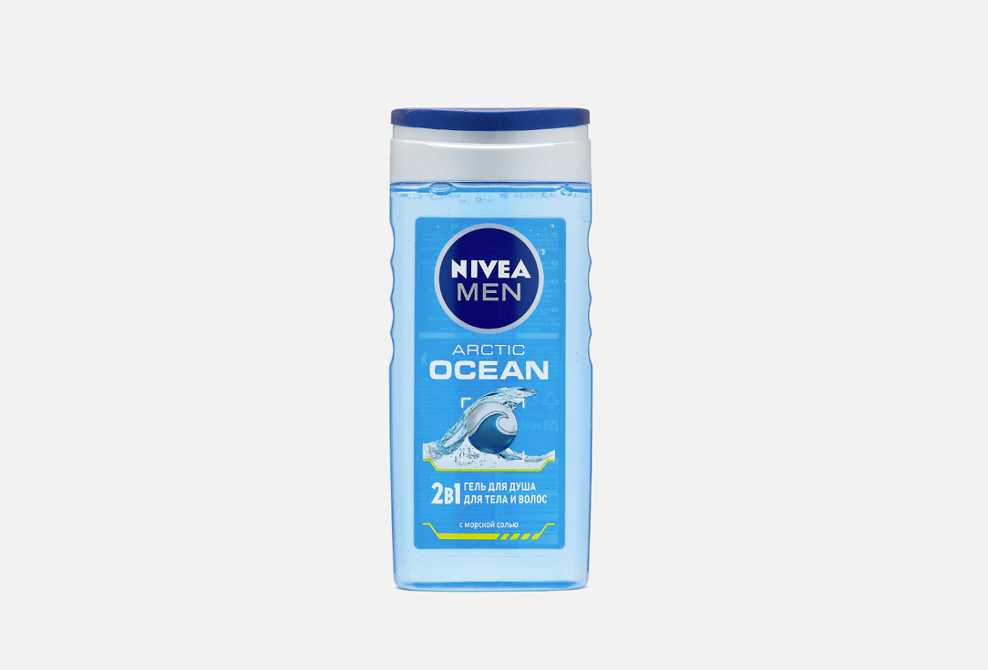 

Гель для душа мужской для тела и волос с морской солью NIVEA, Men 2в1 Arctic OCEAN 250 мл