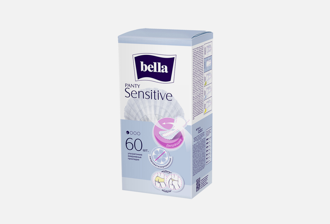 Супертонкие ежедневные прокладки BELLA Sensitive 60 шт прокладки ежедневные bella panty soft с экстрактом вербены 60 шт