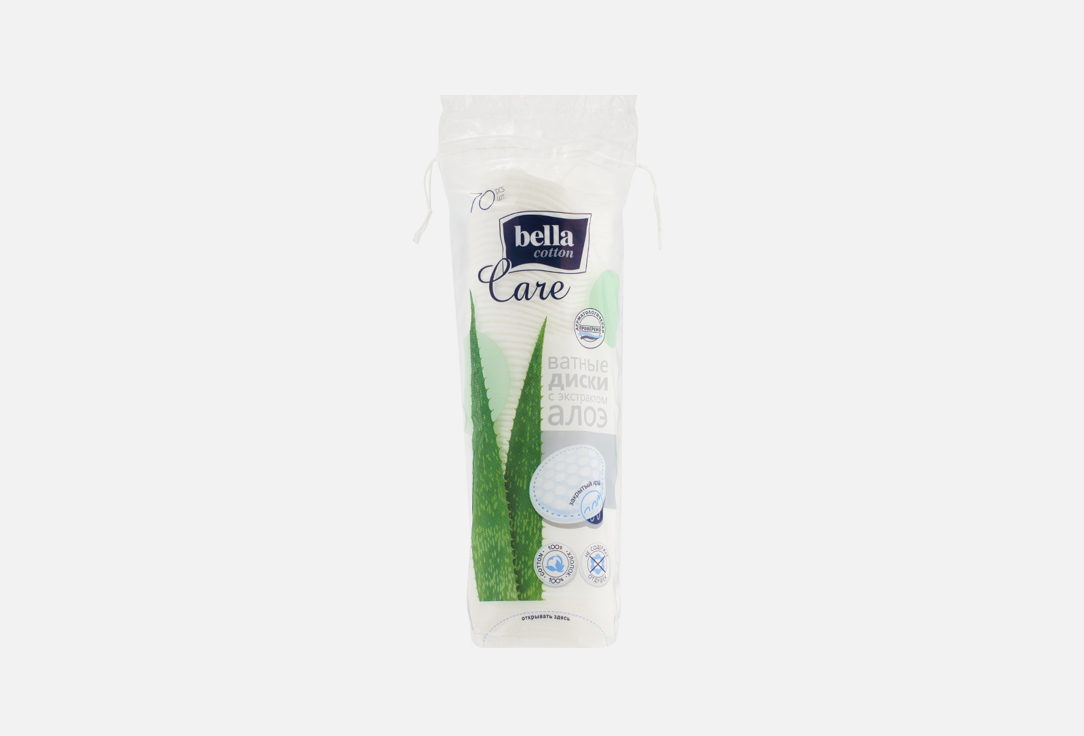 Ватные подушечки BELLA С экстрактом Алоэ 70 шт для ванной и душа bella ватные подушечки cotton