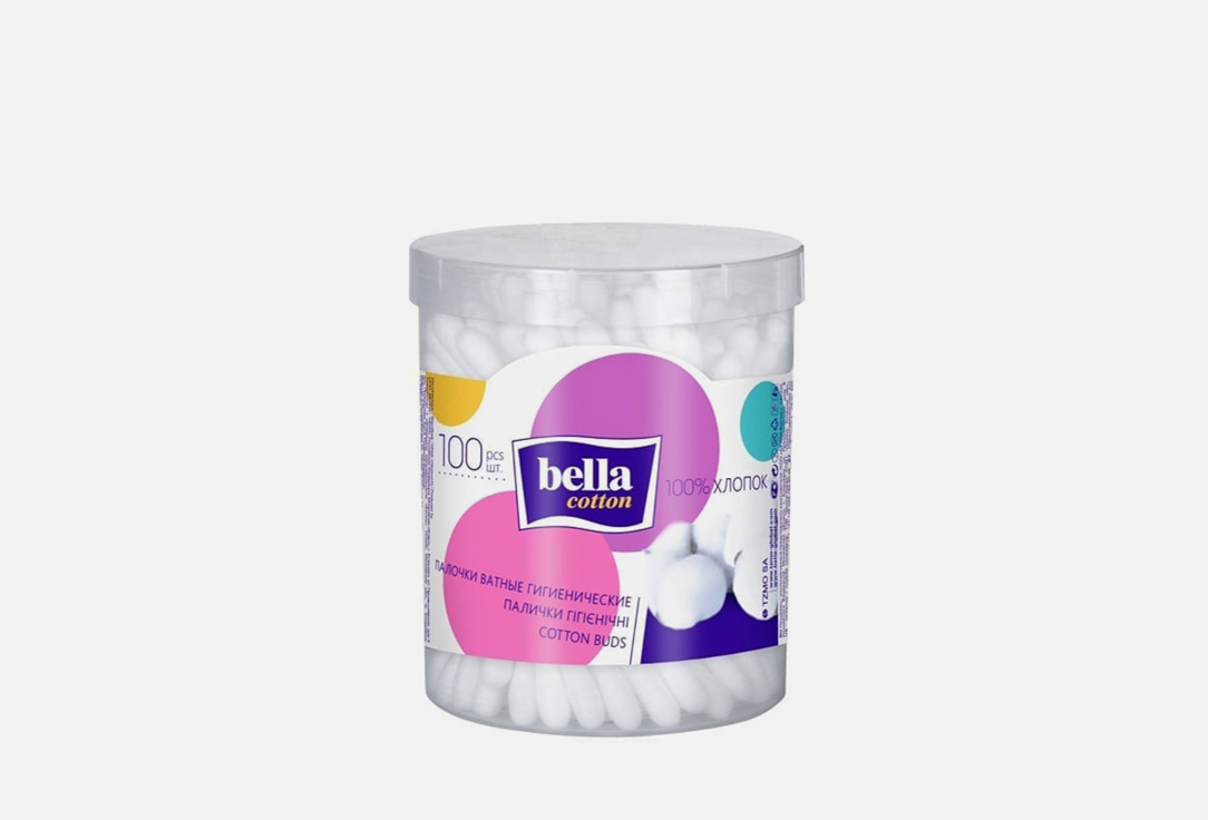 Ватные палочки Bella в круглой упаковке 