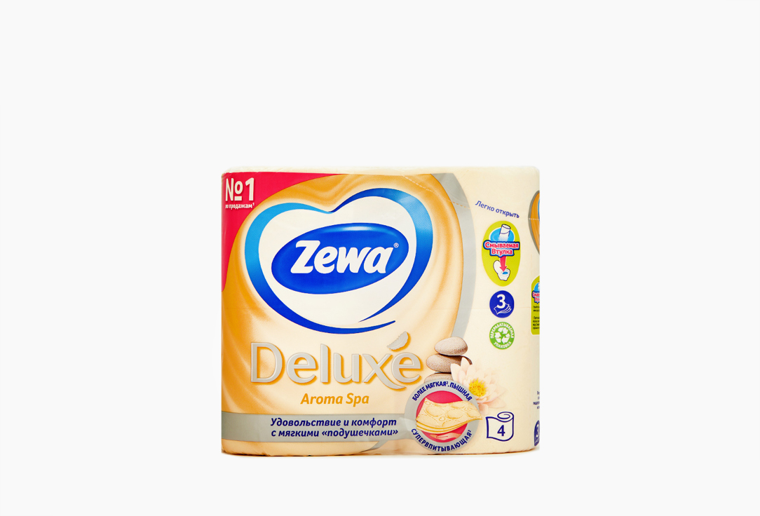 Туалетная бумага, 3 слоя Zewa Deluxe АромаСпа 