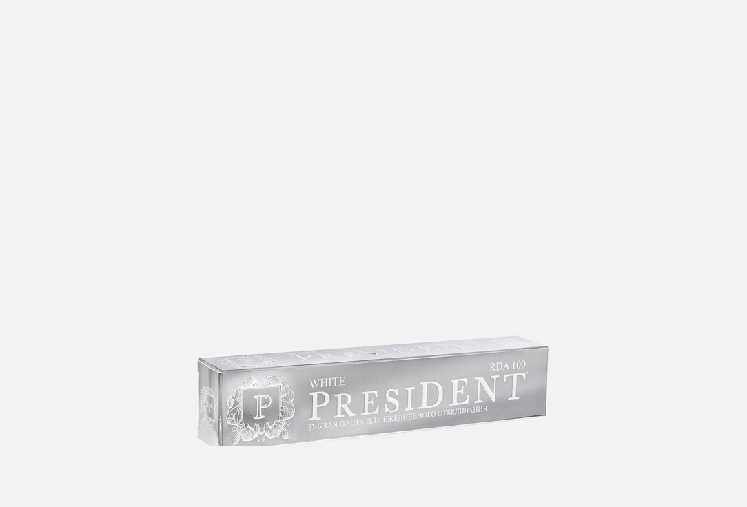 Отбеливающая зубная паста PRESIDENT White 75 мл набор из 3 штук president 75г зубная паста white