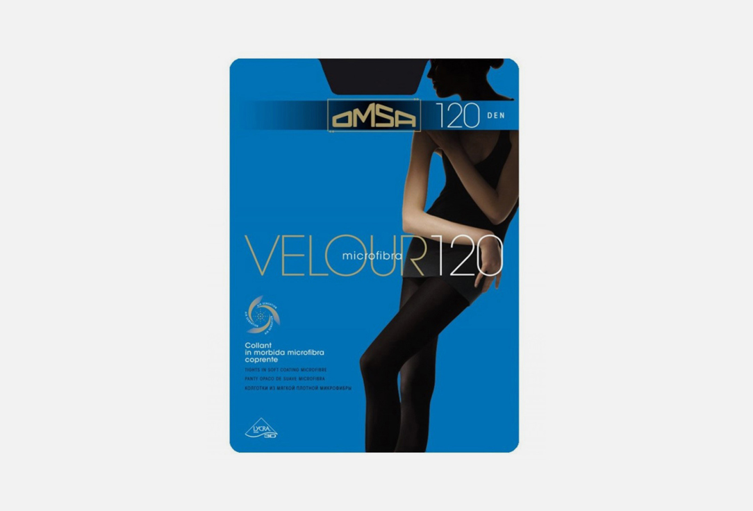 Изображение товара Колготки Omsa Velour 120 den плотные эластичные из микрофибры Россия