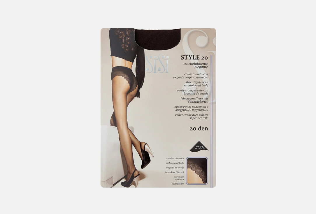 Изображение товара Женские колготки Sisi Style Moka 20 den прозрачные с ажурными трусиками