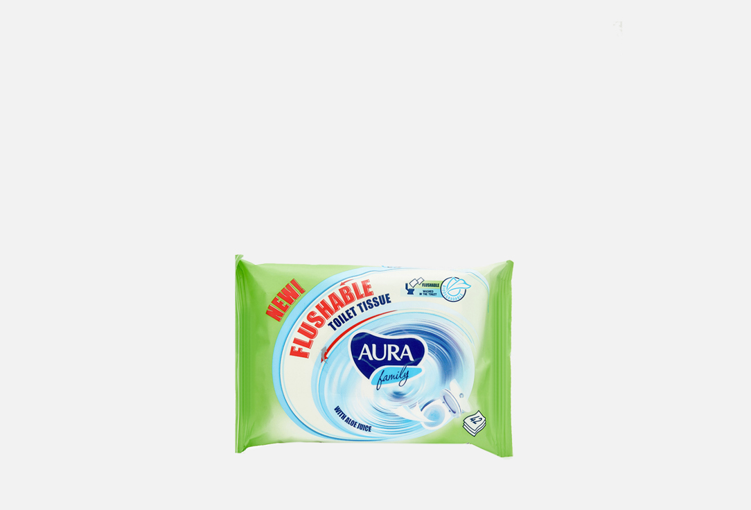 

Влажная туалетная бумага AURA, Family 42 шт