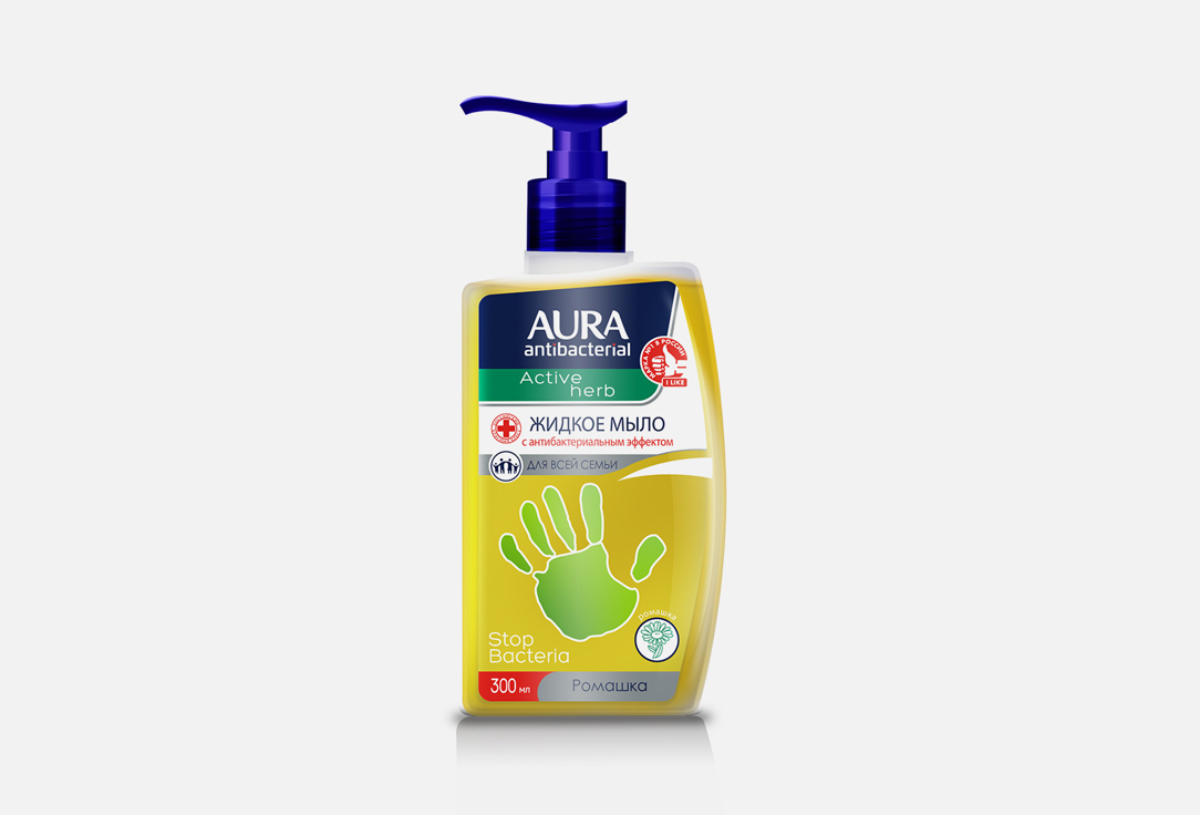 Жидкое мыло с антибактериальным эффектом AURA Ромашка 300 мл aura жидкое мыло для всей семьи с антибактериальным эффектом подорожник 300мл