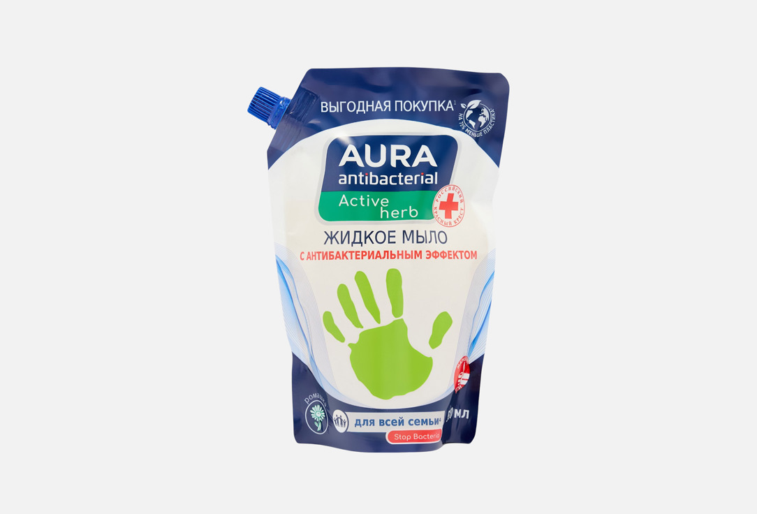 Жидкое мыло с антибактериальным эффектом AURA РОМАШКА 500 мл