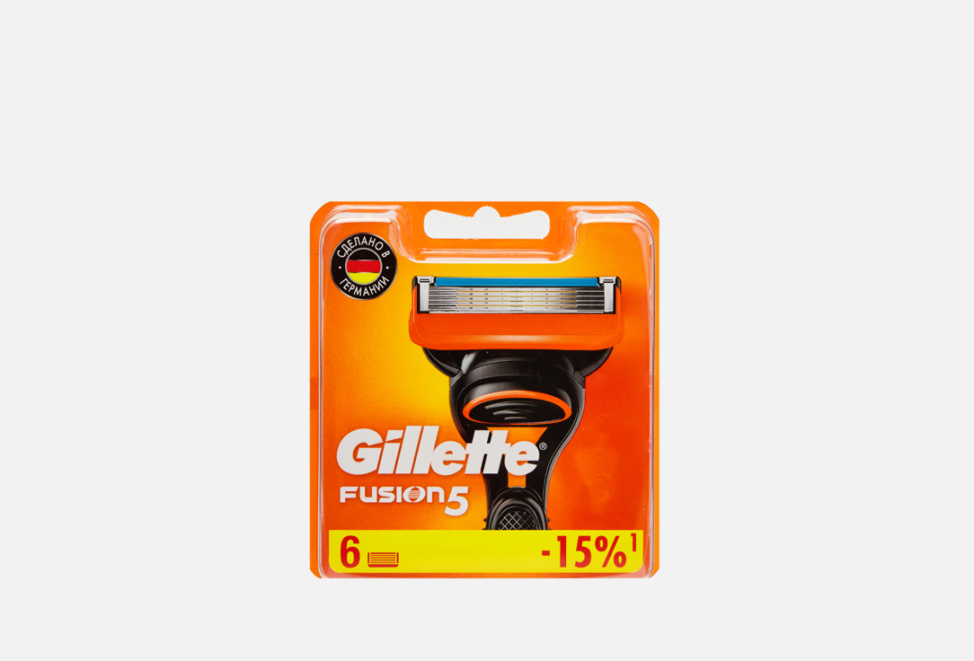 Сменные кассеты для бритья 6 шт Gillette Fusion  