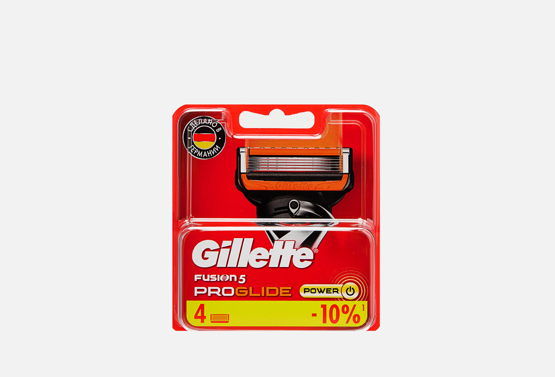 Сменные кассеты для бритвы, 4 шт. GILLETTE Fusion5 ProGlide Power 4 шт сменные кассеты для станка gillette fusion 4шт