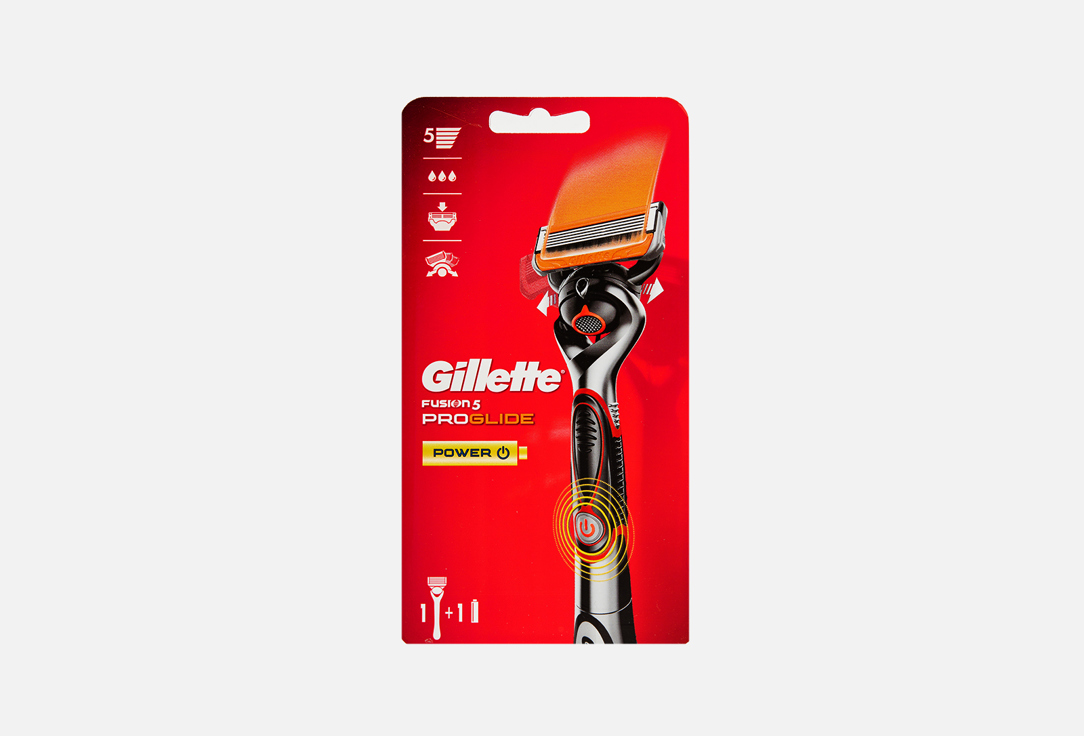 Станок для бритья с 1 сменной кассетой GILLETTE Fusion5 ProGlide Power Flexball 1 шт braun mgk 5280 rechargeable grooming kit 9in1 wireless styler gillette fusion proglide