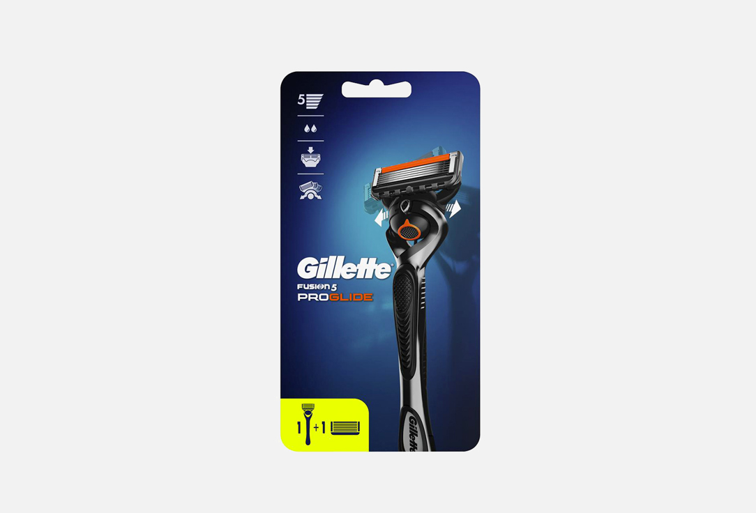 Станок для бритья с 2 сменными кассетами GILLETTE Fusion5 ProGlide 2 шт бритва bolin webb x1 gillette fusion серый графит