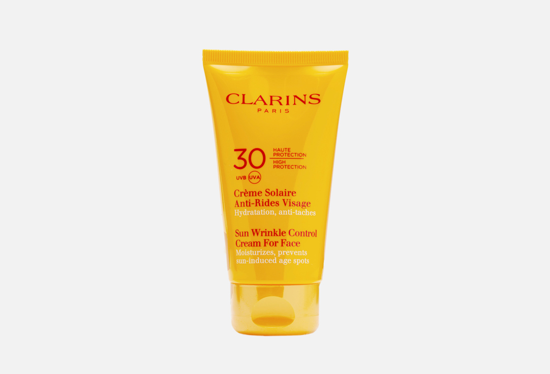 Солнцезащитный крем для лица, предупреждающий появление морщин и пигментных пятен SPF 30 Clarins CREME SOLAIRE ANTI-RIDES VISAGE 