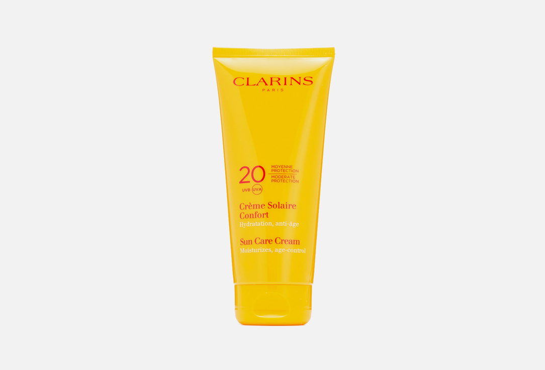 Солнцезащитный крем для комфортного загара лица и тела, предотвращающий старение кожи SPF 20 Clarins CREME SOLAIRE CONFORT 