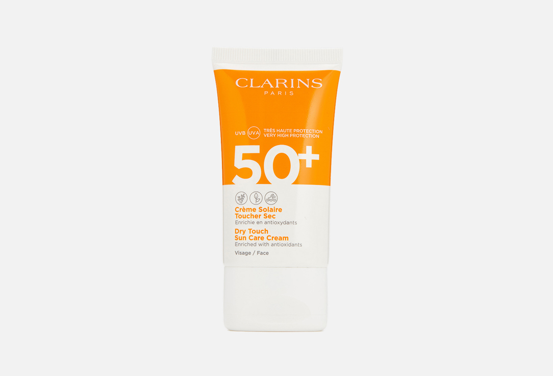 Солнцезащитный крем для лица SPF 50+ Clarins Crème Solaire Toucher Sec Visage 