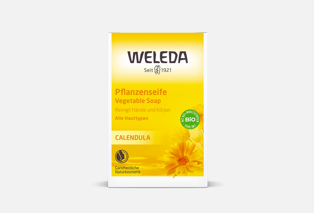 Мыло детское с календулой WELEDA Calendula Soap 100 г средство для купания детское weleda с календулой и лекарственными травами 200мл