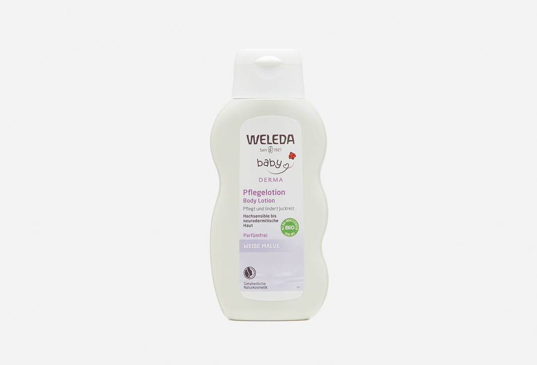 Молочко для гиперчувствительной кожи с алтеем WELEDA White Mallow Body Lotion 200 мл уход за телом weleda молочко для гиперчувствительной кожи тела с алтеем